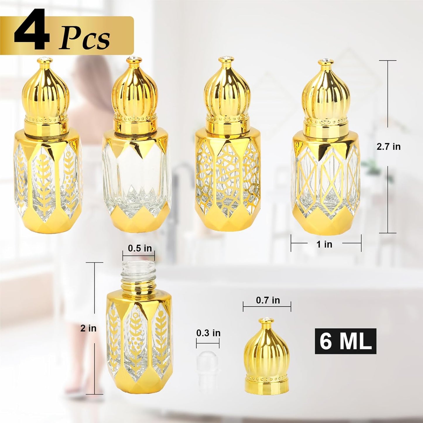 Mini Vintage Essential Oil Roller Bottles