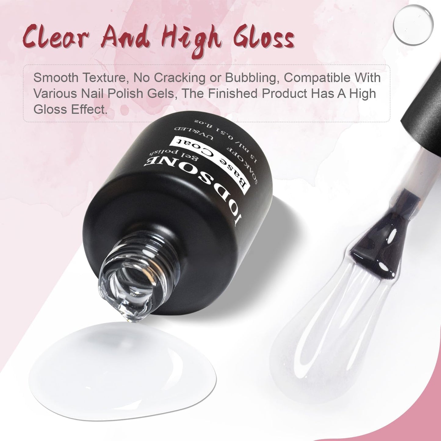 Professional Gel Polish Set: 2 Bottles of Top Coat and Base Coat