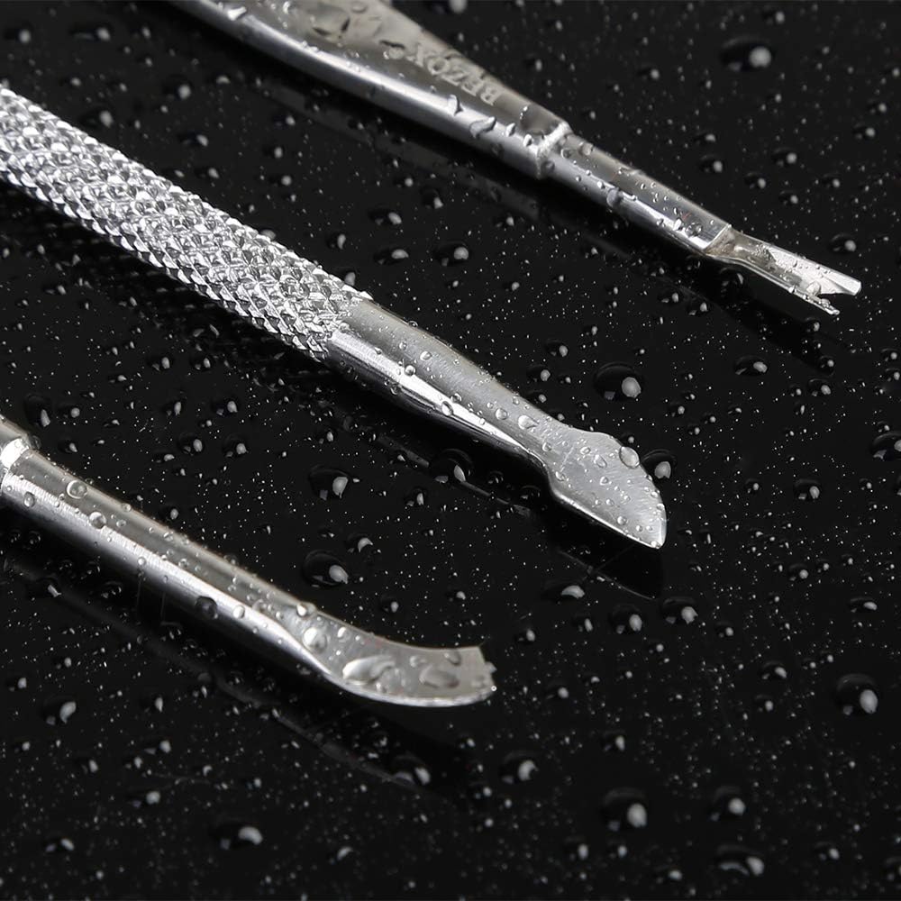 Stainless Steel Cuticle Pushers and Undernail Cleaner Tool Set