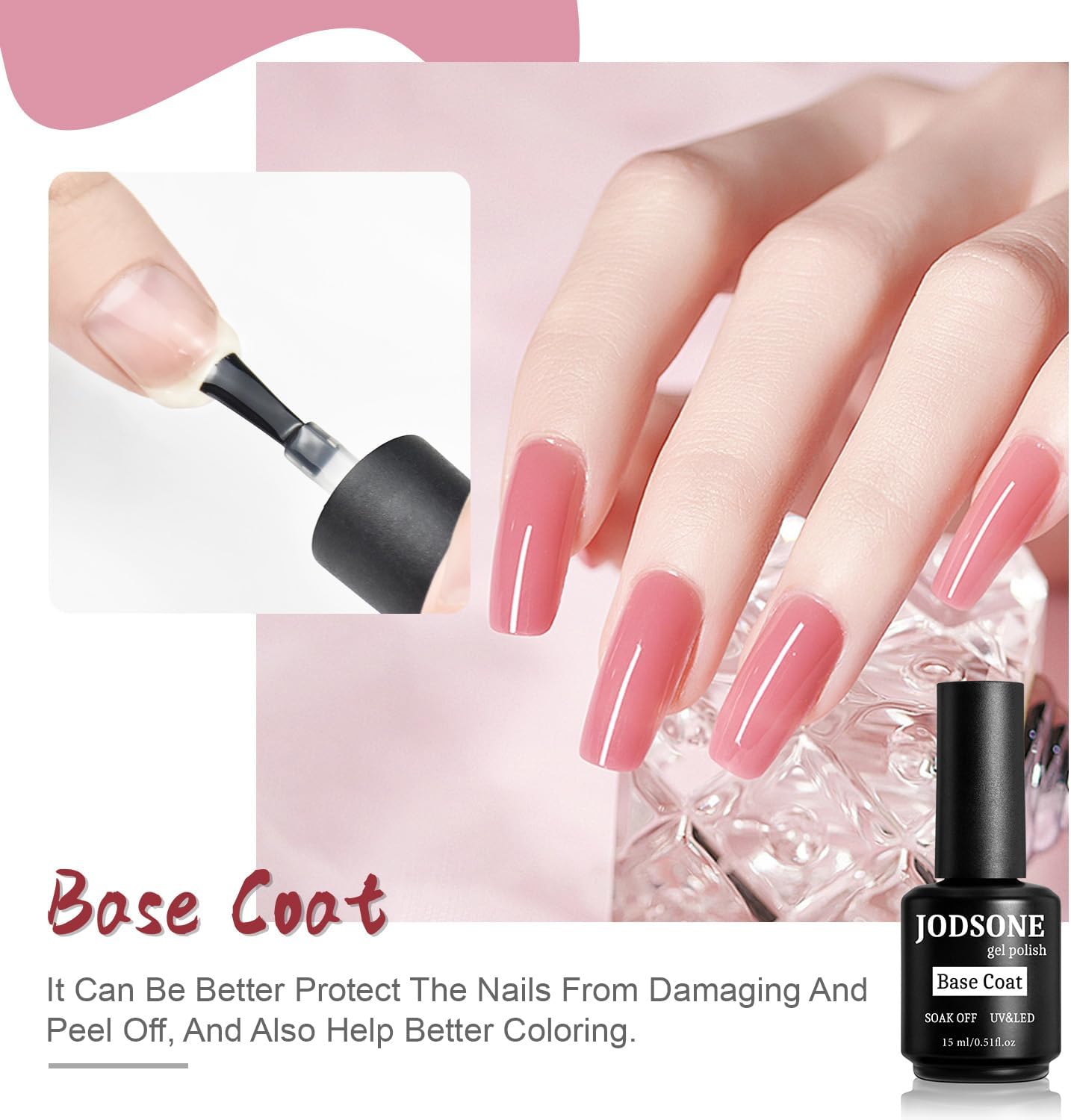 Professional Gel Polish Set: 2 Bottles of Top Coat and Base Coat