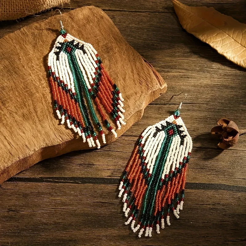 Tassel Seed Bead Earrings