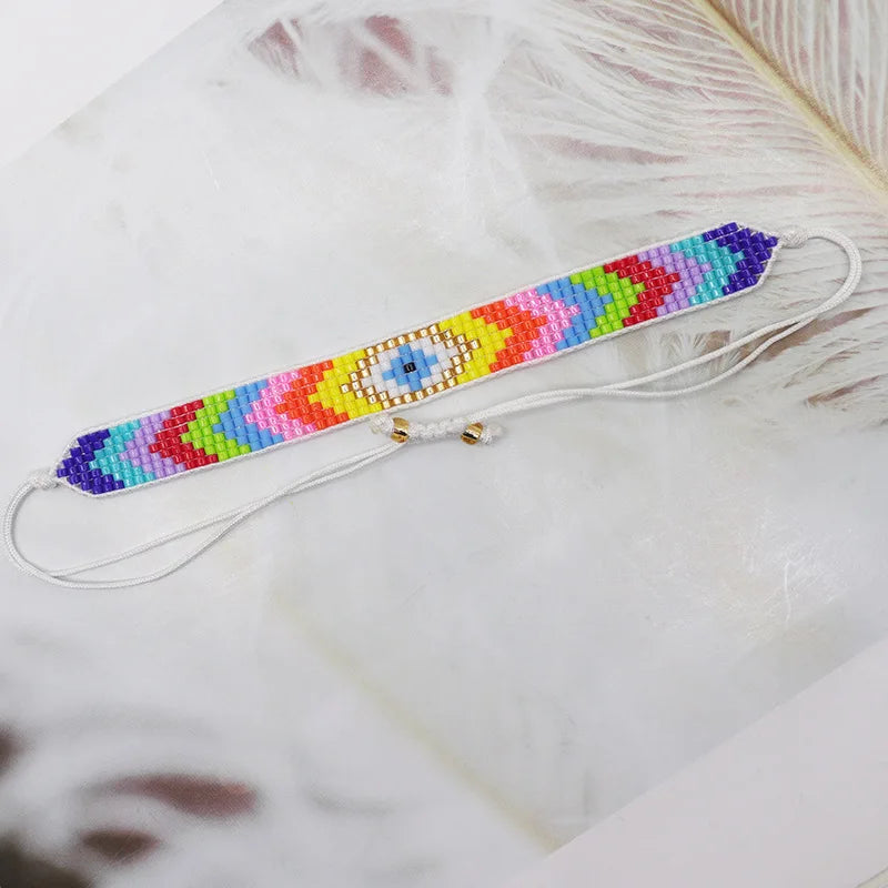 Colorful Miyuki Beaded Bracelet Adjustable Rope Bangles