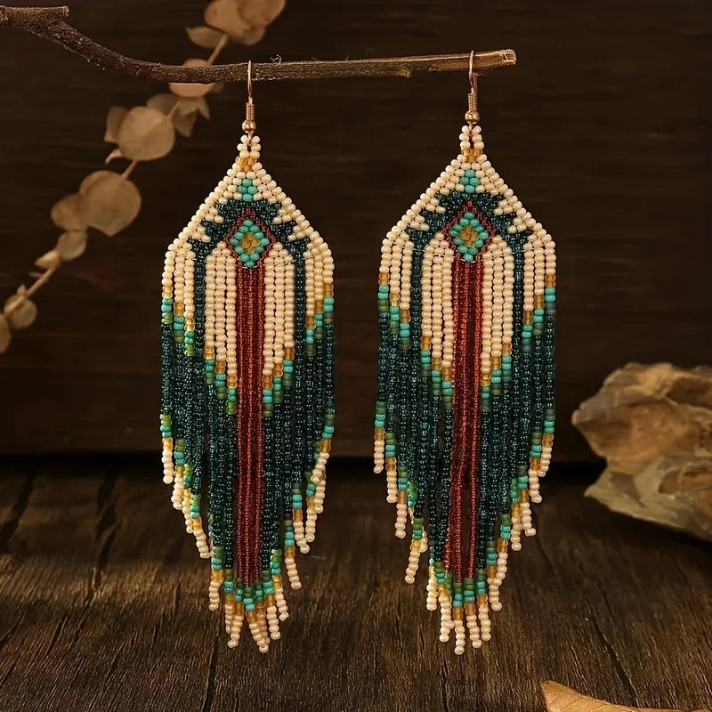 Tassel Seed Bead Earrings