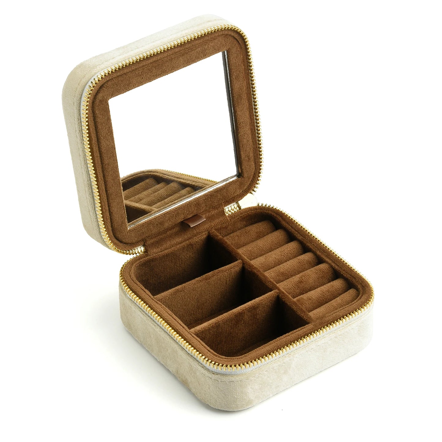 Velvet Travel Jewelry Box with or without Mirror (Customizable)