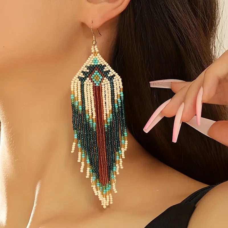 Tassel Seed Bead Earrings