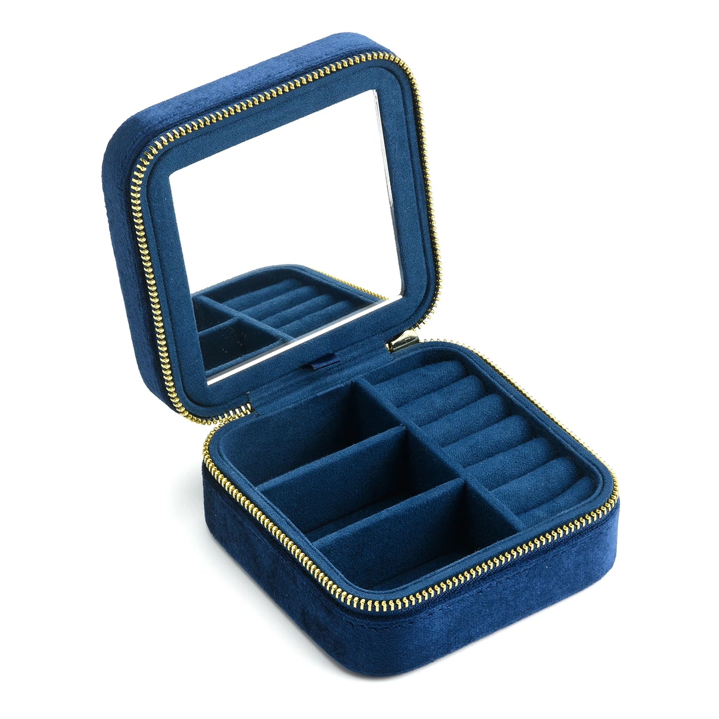 Velvet Travel Jewelry Box with or without Mirror (Customizable)