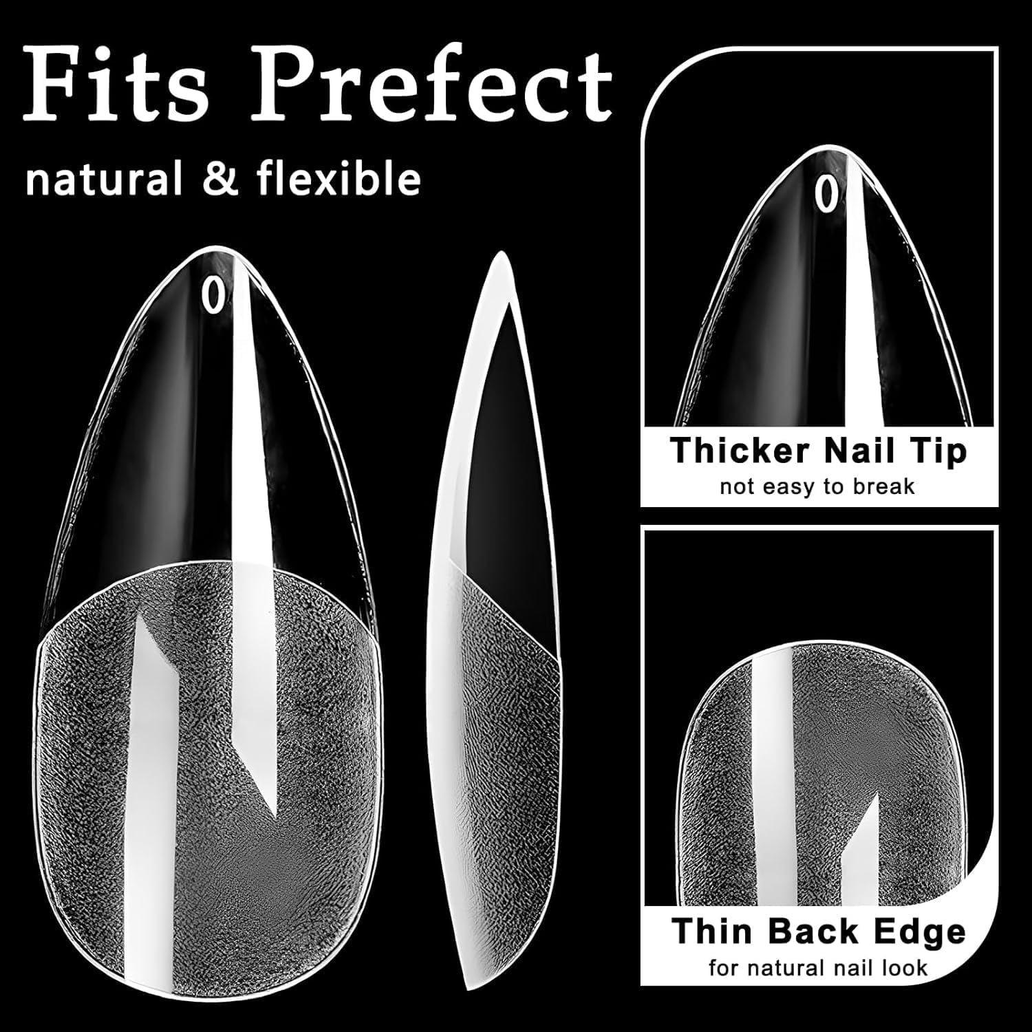 600-Piece Clear Full Cover Nail Tips 