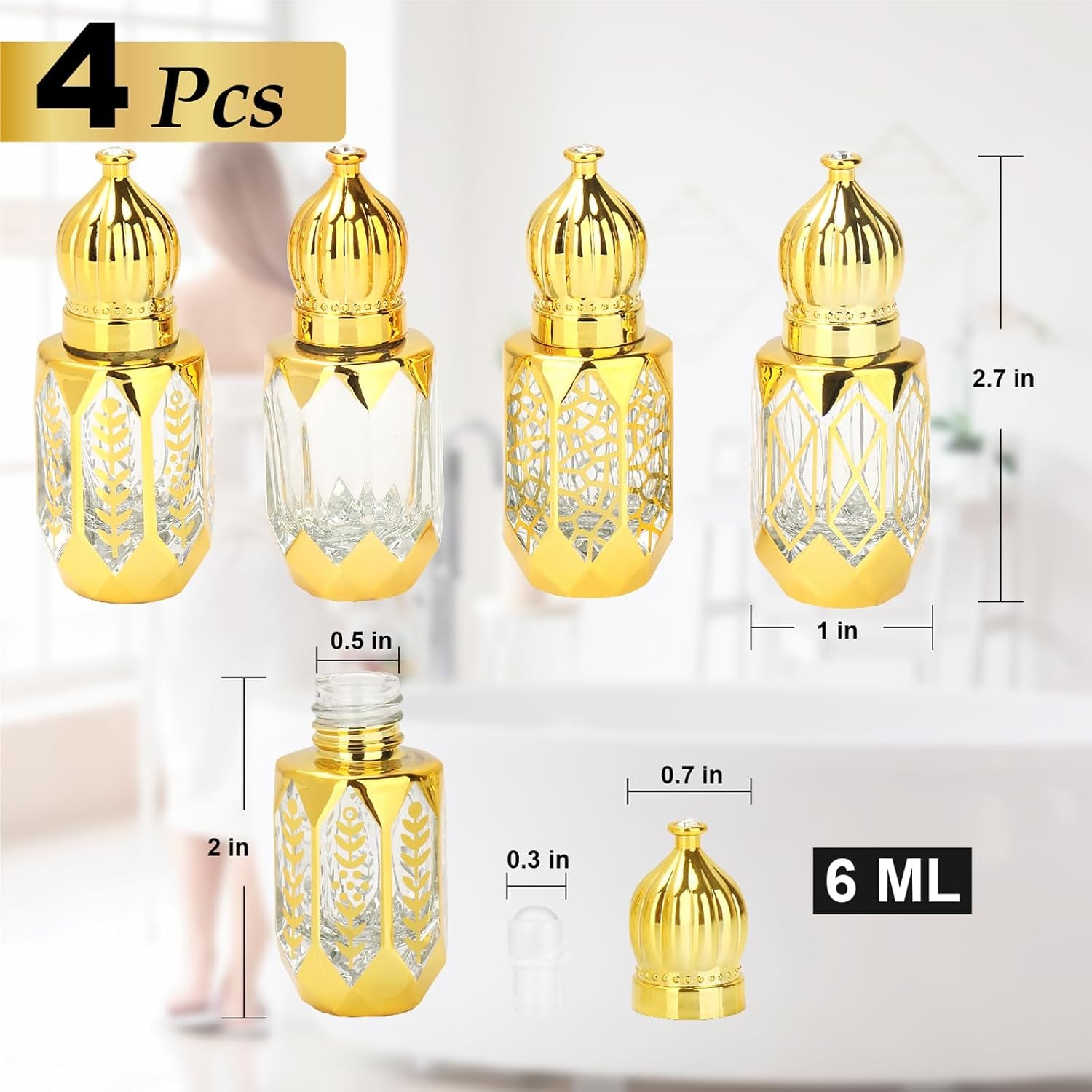 Mini Vintage Essential Oil Roller Bottles