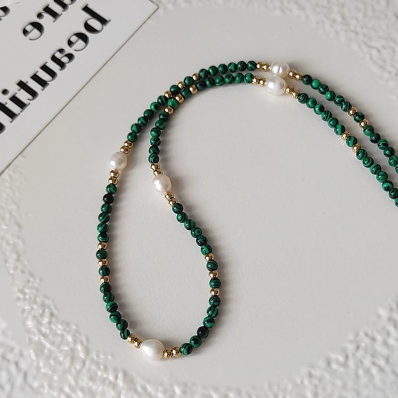 Freshwater Pearl and Synthetic Turquoise Necklace