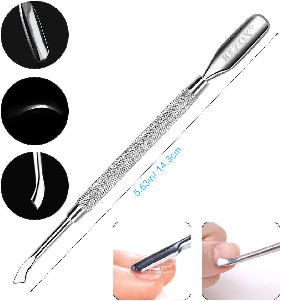 Stainless Steel Cuticle Pushers and Undernail Cleaner Tool Set 