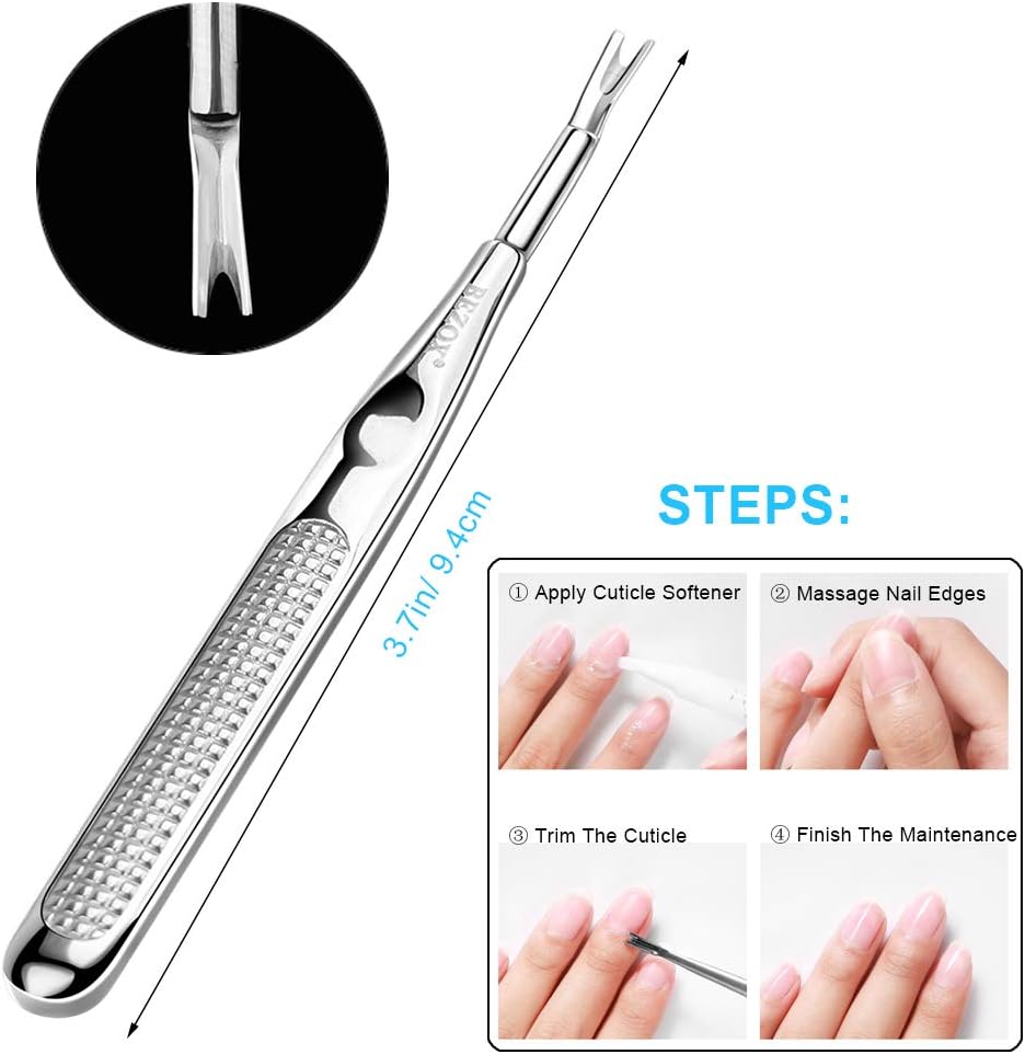 Stainless Steel Cuticle Pushers and Undernail Cleaner Tool Set 