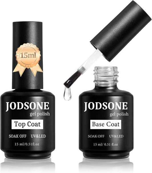 Professional Gel Polish Set: 2 Bottles of Top Coat and Base Coat