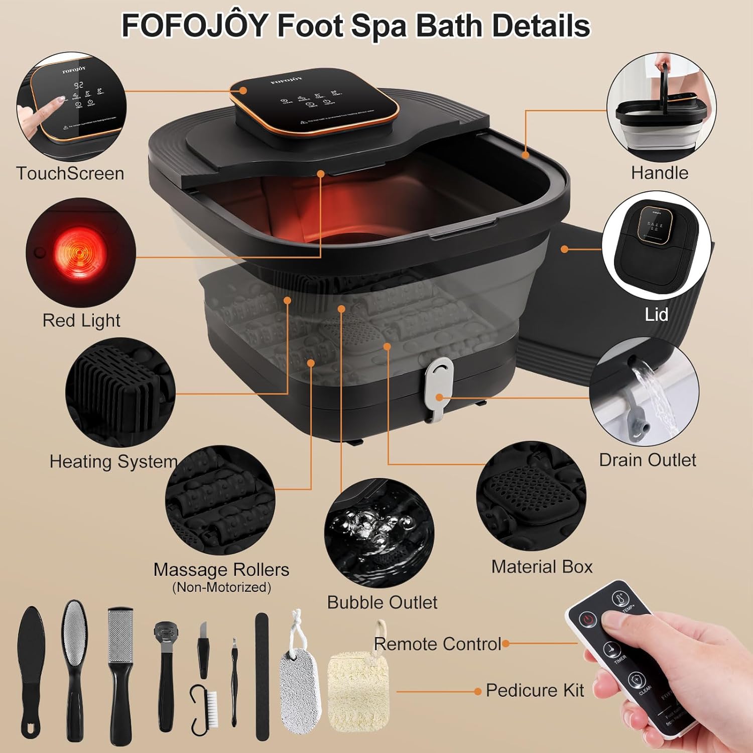 Collapsible Foot Spa Massager 