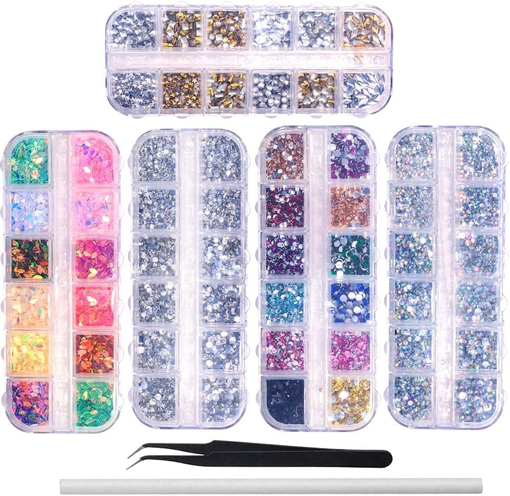 6400-Piece Nail Art Rhinestones and Gems Set 