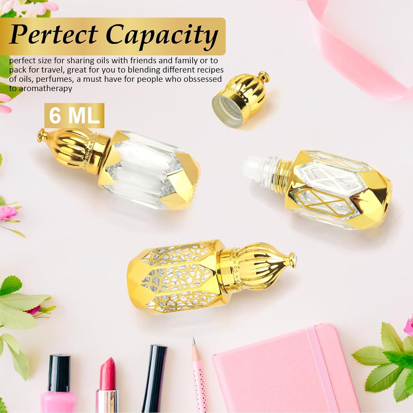 Mini Vintage Essential Oil Roller Bottles