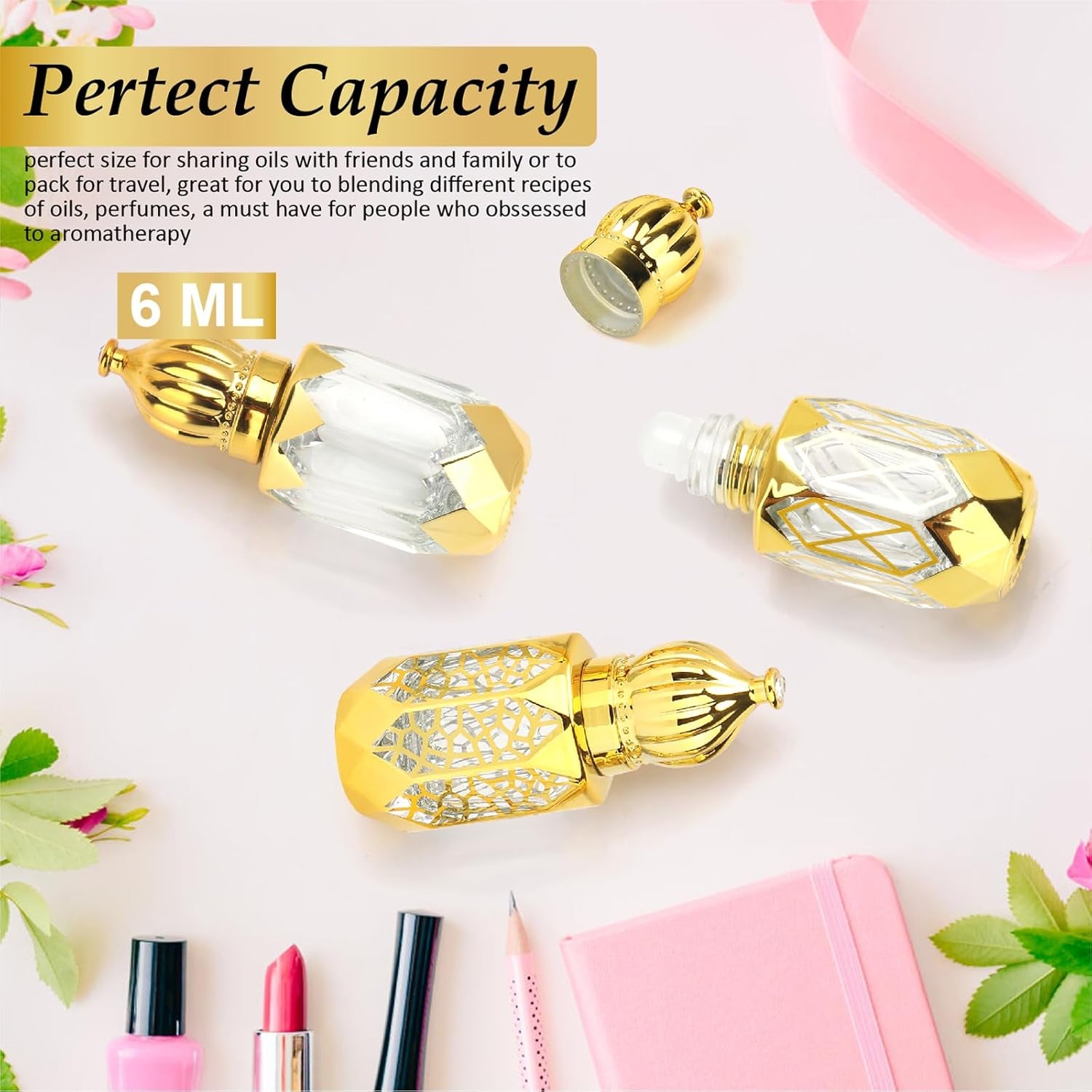 Mini Vintage Essential Oil Roller Bottles