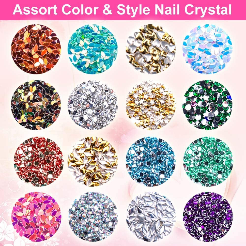 6400-Piece Nail Art Rhinestones and Gems Set 