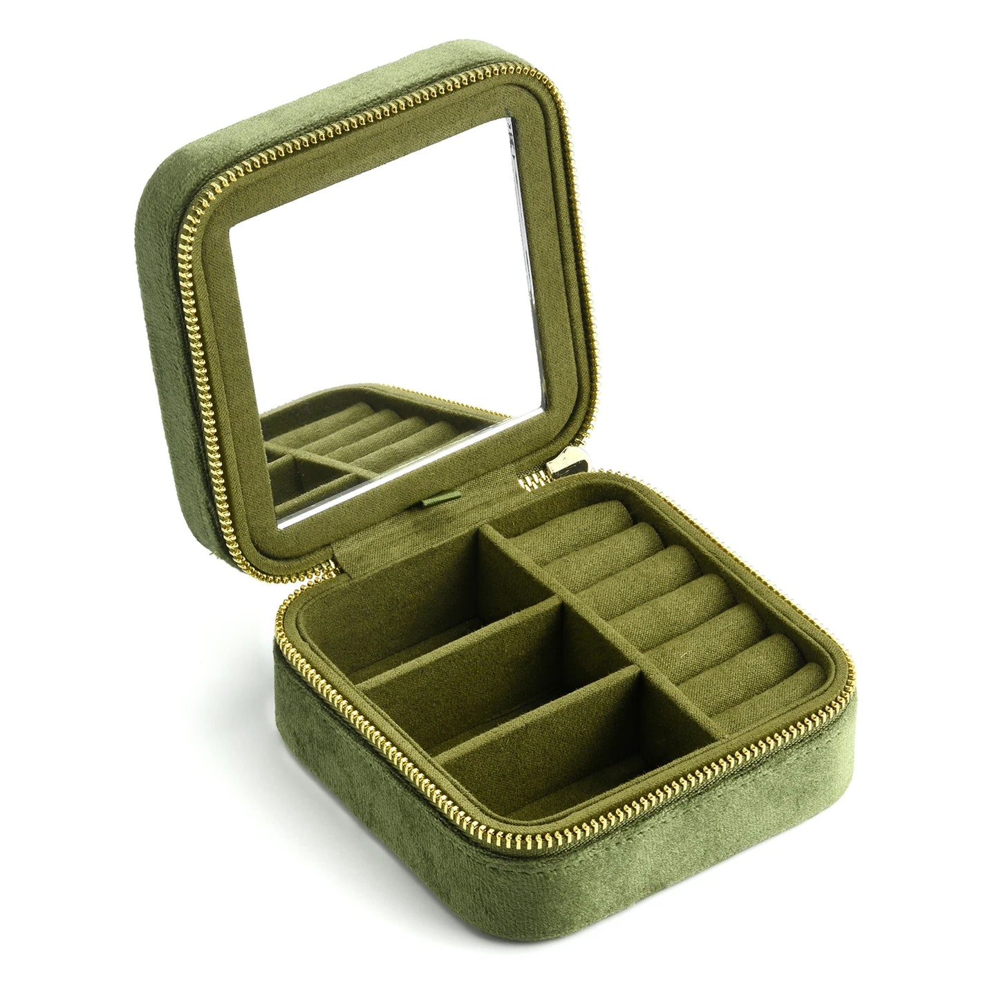 Velvet Travel Jewelry Box with or without Mirror (Customizable)