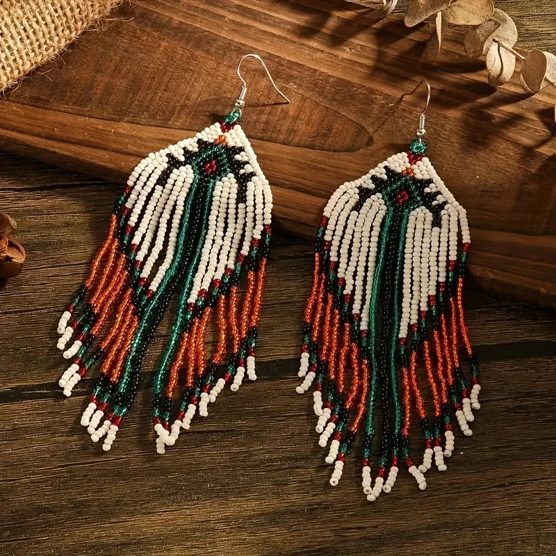 Tassel Seed Bead Earrings