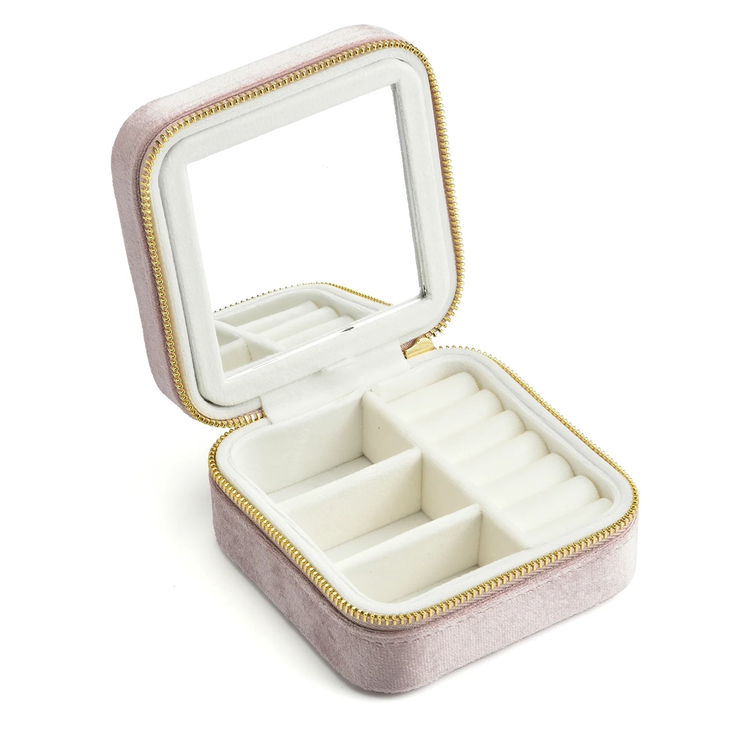 Velvet Travel Jewelry Box with or without Mirror (Customizable)