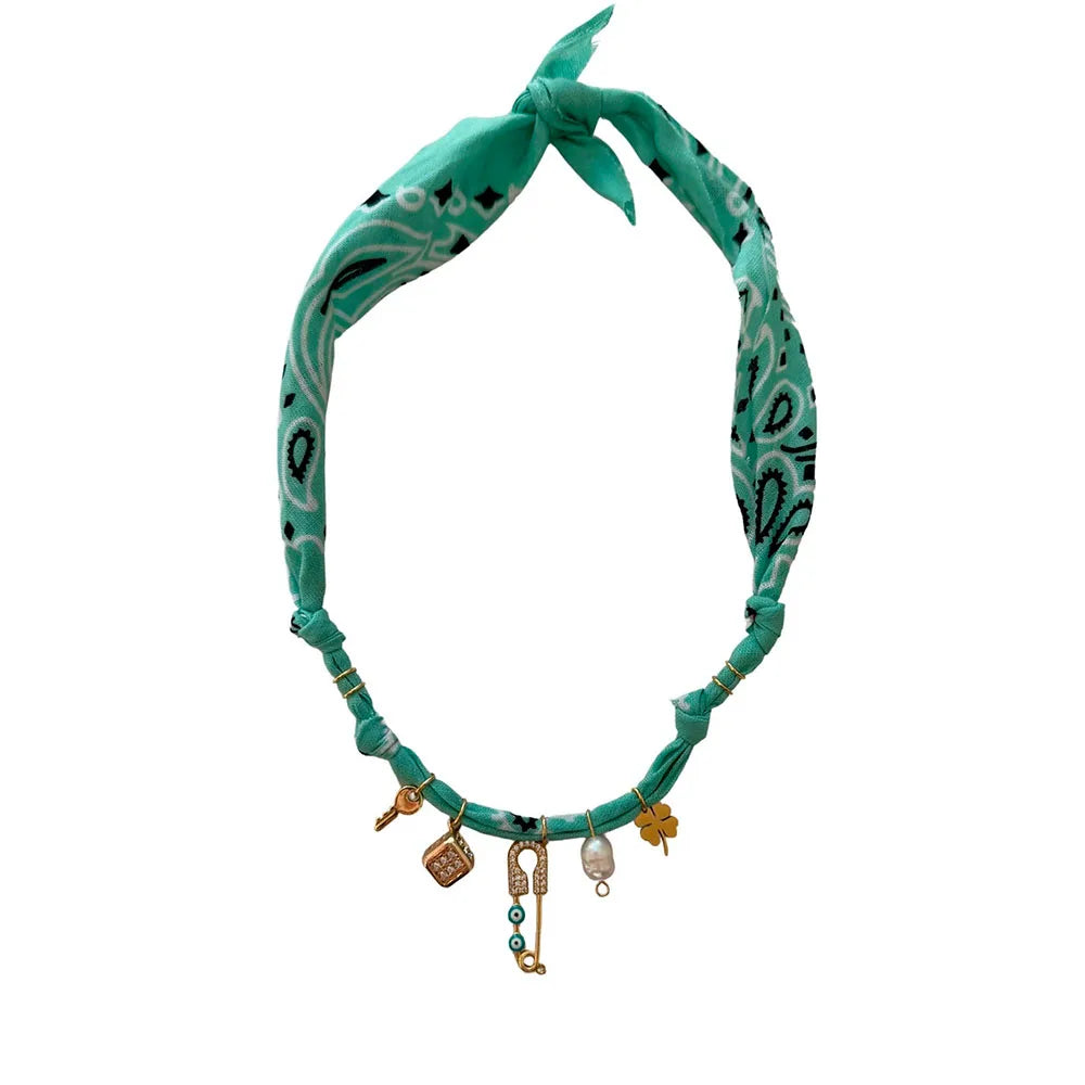 Silk Scarf Choker style Necklace
