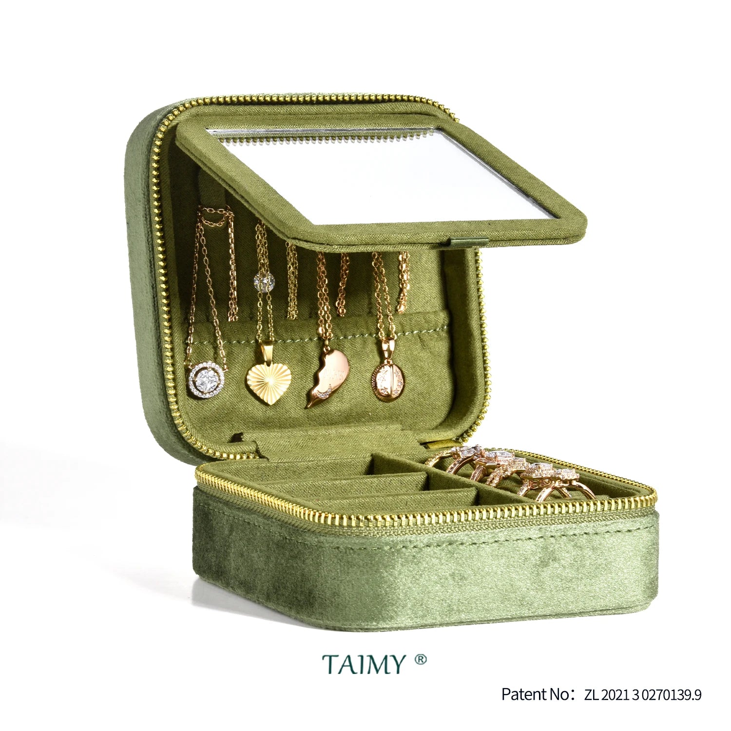 Velvet Travel Jewelry Box with or without Mirror (Customizable)
