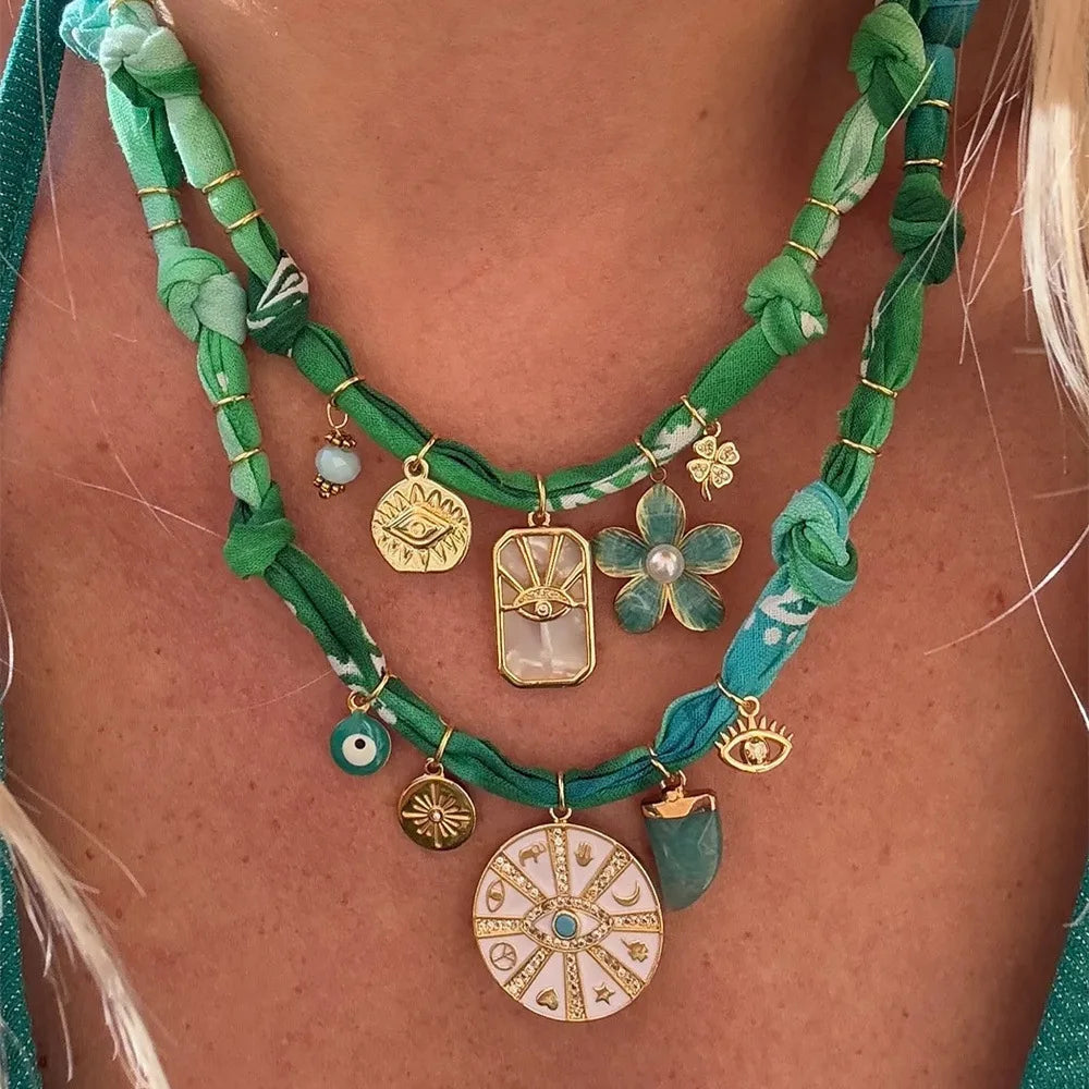 Silk Scarf Choker style Necklace