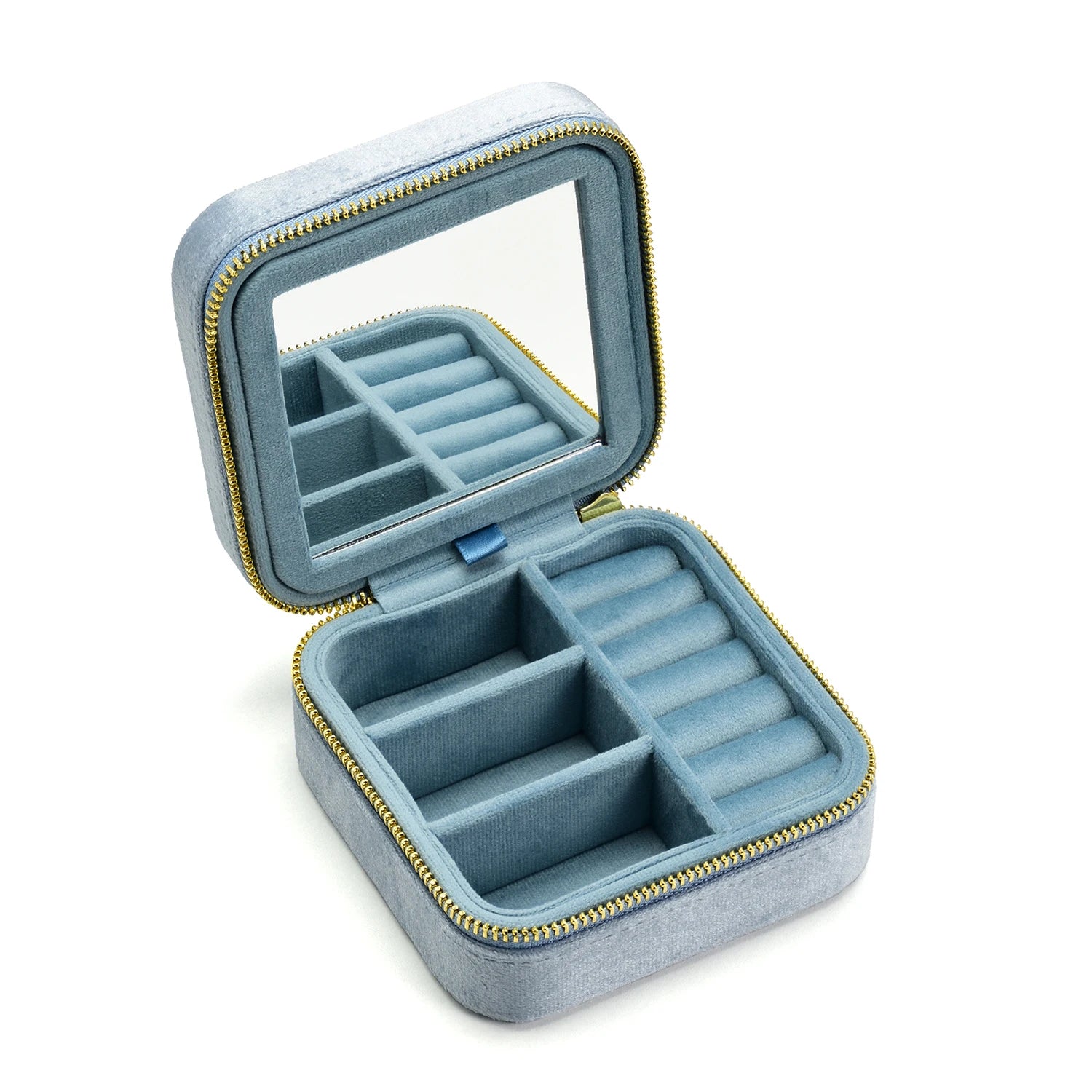 Velvet Travel Jewelry Box with or without Mirror (Customizable)