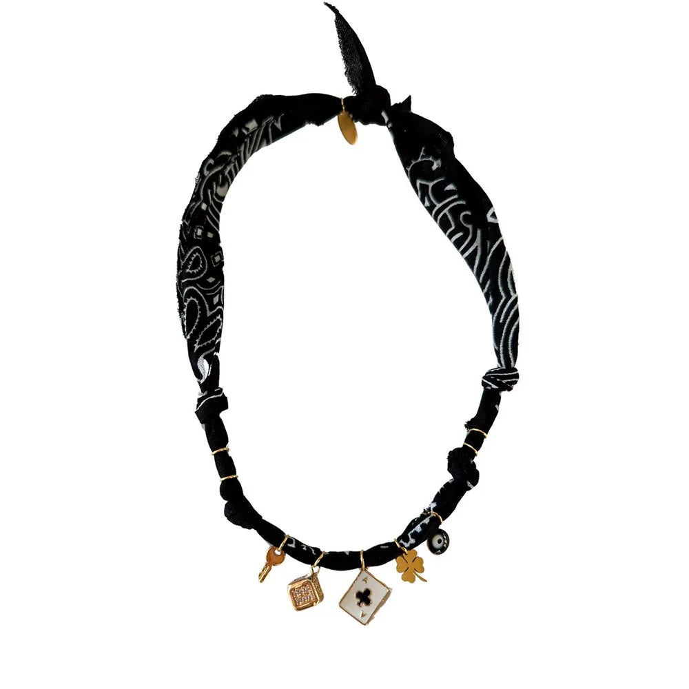 Silk Scarf Choker style Necklace