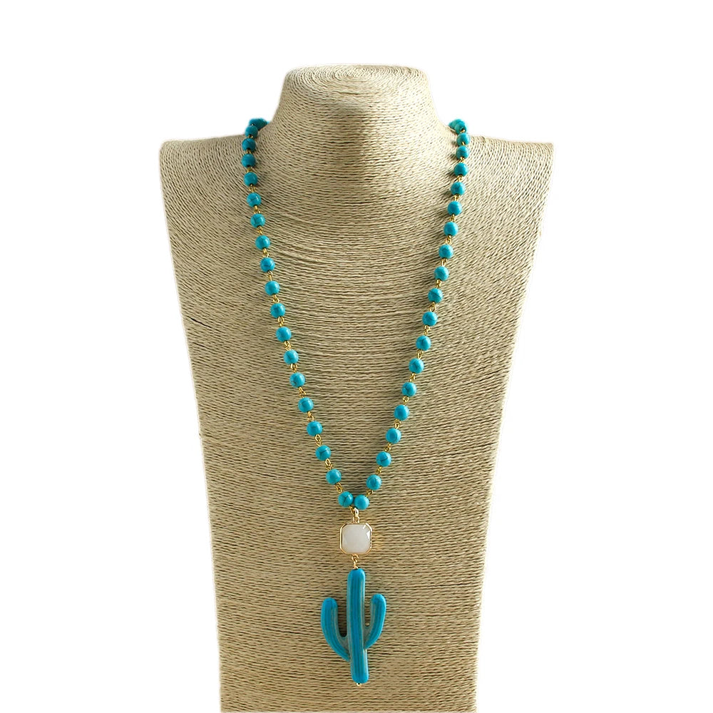 Cactus Pendant Necklace 