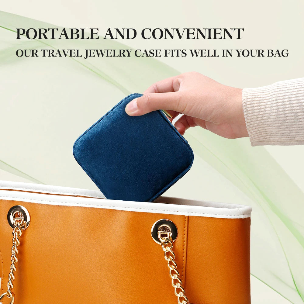Velvet Travel Jewelry Box with or without Mirror (Customizable)
