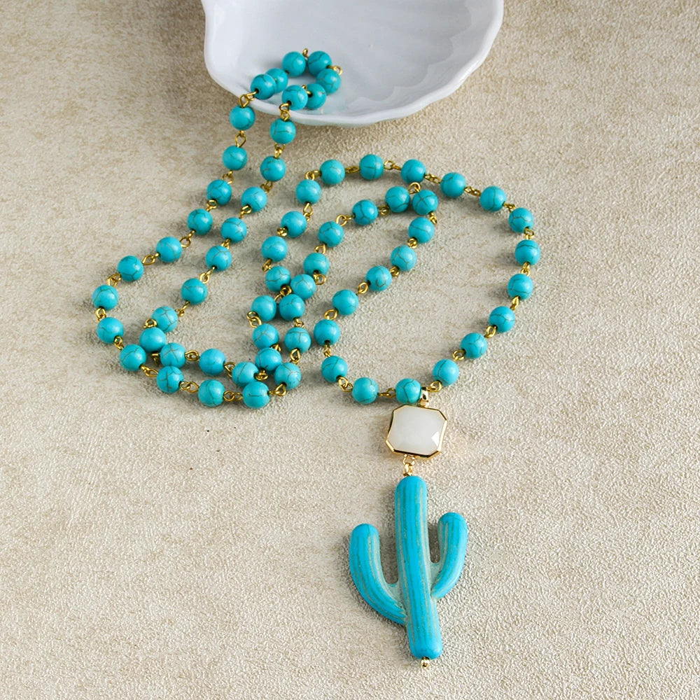 Cactus Pendant Necklace 