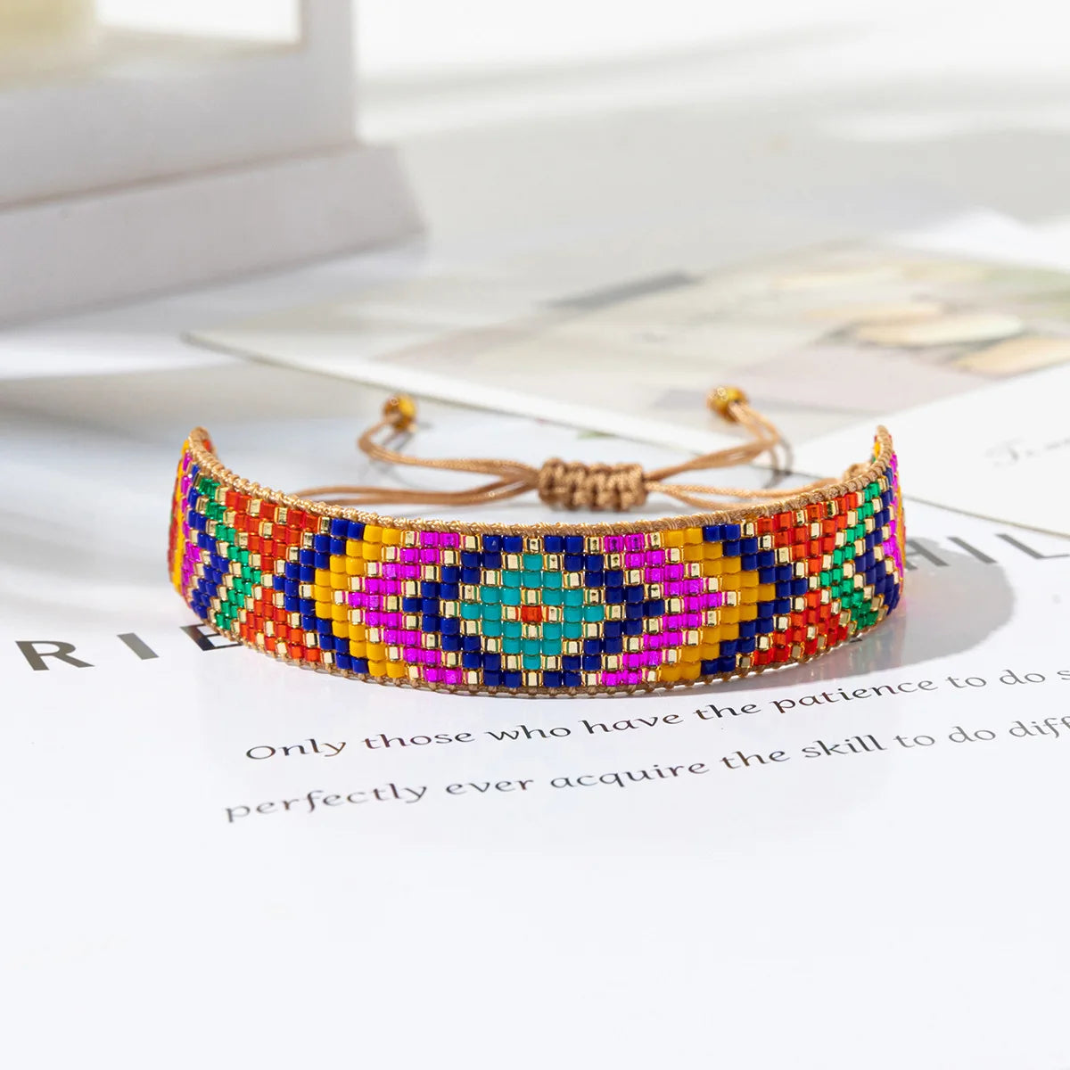 Colorful Miyuki Beaded Bracelet Adjustable Rope Bangles