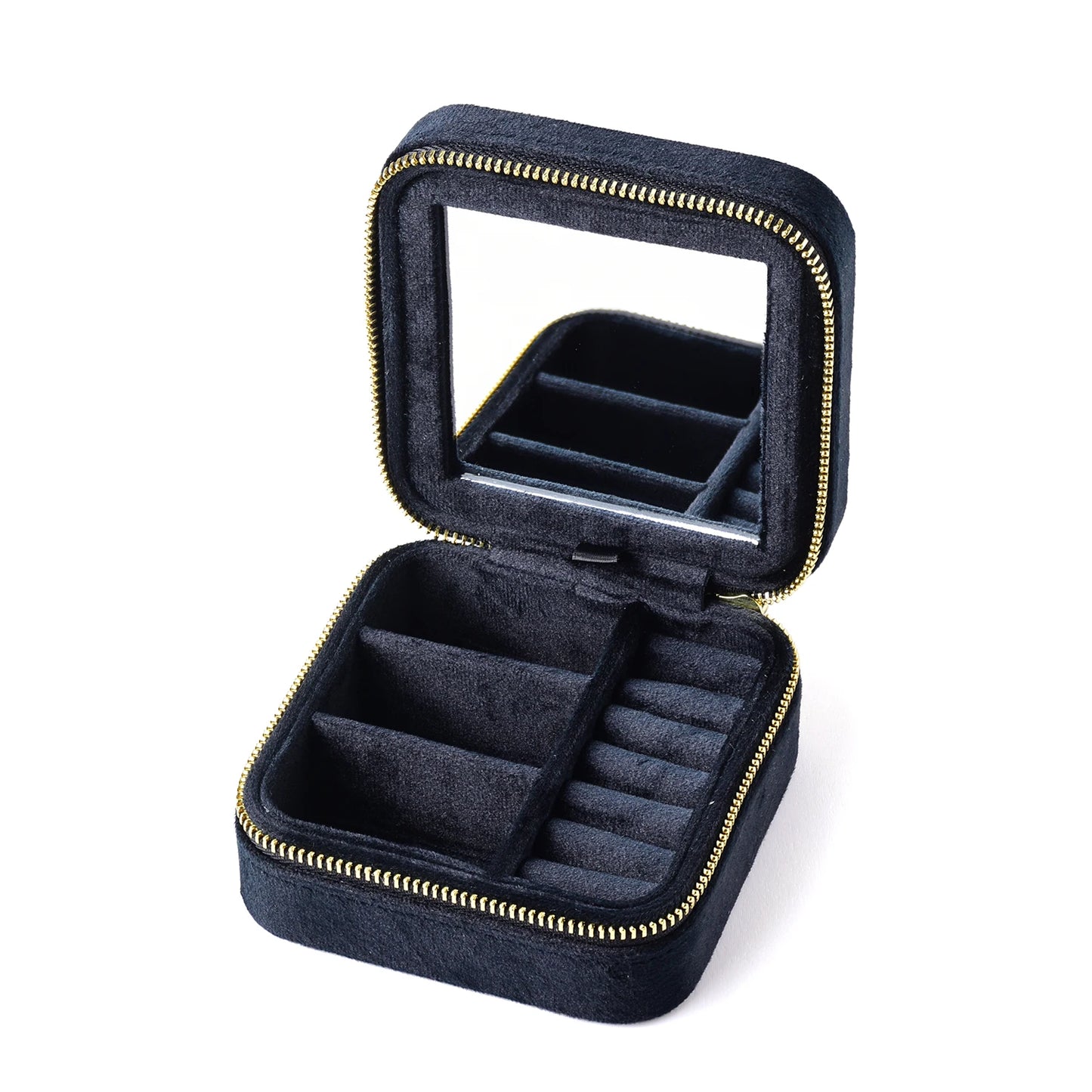 Velvet Travel Jewelry Box with or without Mirror (Customizable)