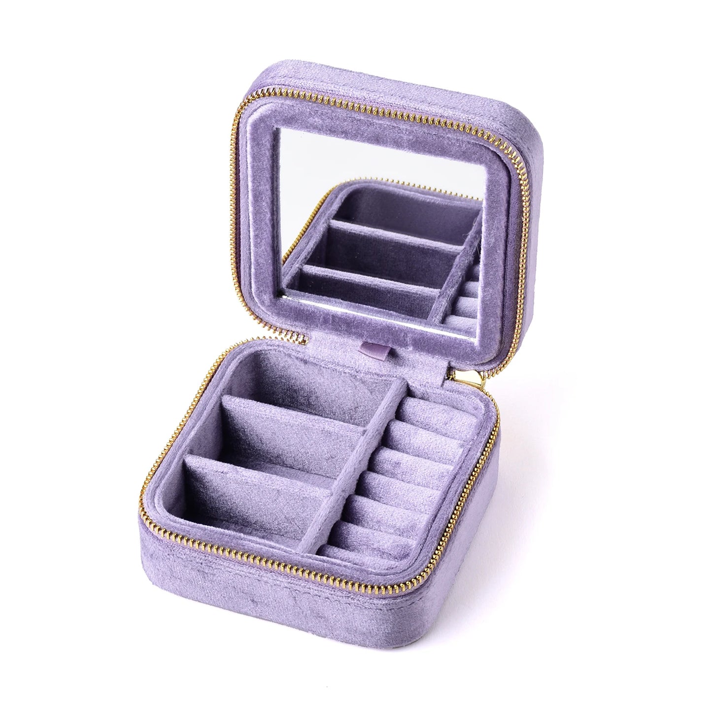 Velvet Travel Jewelry Box with or without Mirror (Customizable)