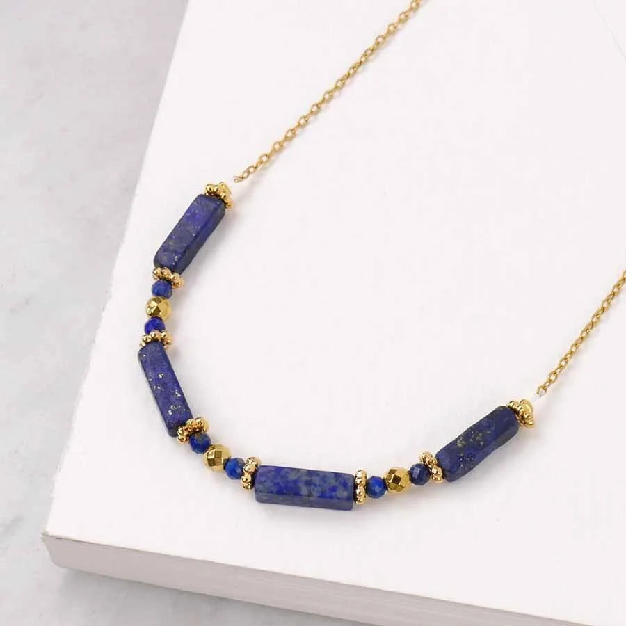 Clavicle Necklace Chain with Gemstones