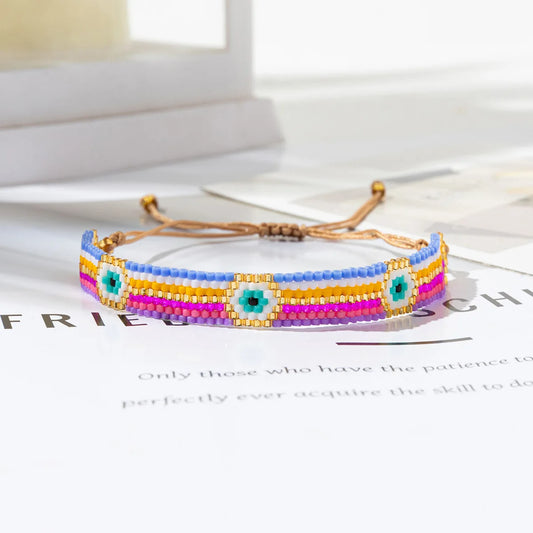 Colorful Miyuki Beaded Bracelet Adjustable Rope Bangles