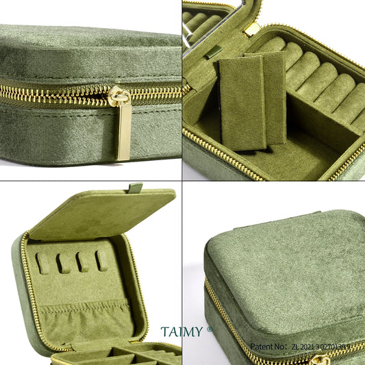 Velvet Travel Jewelry Box with or without Mirror (Customizable)