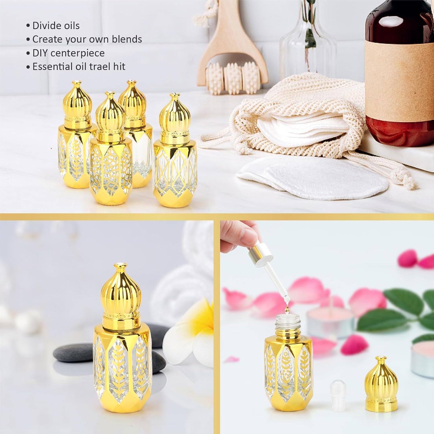 Mini Vintage Essential Oil Roller Bottles